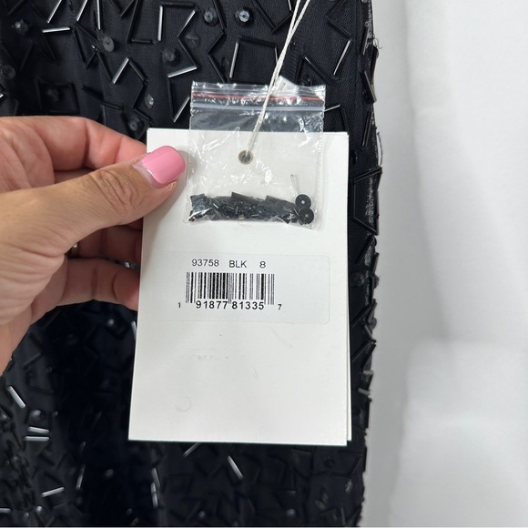 NWT Mac Duggal Geometric Embellished Sleeveless A Line Dress Size 8 - Picture 6 of 8